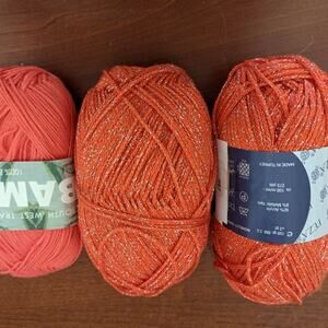 Feza Jewel and SWTC Bamboo Orange Yarn Lot